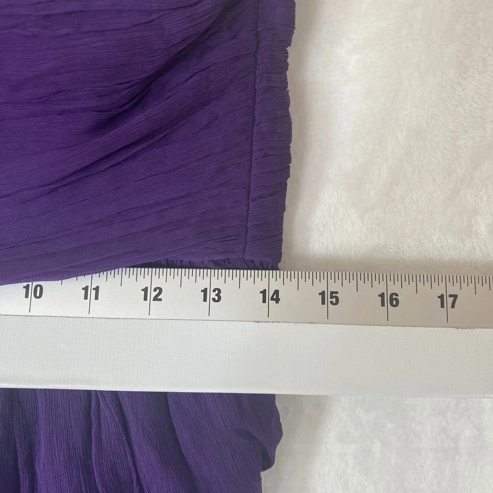 J. Crew Purple‎ One Shoulder Ruched Chiffon Dress Size 8 Wedding Holiday Party